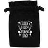 Flox Creative Black Organic Small Drawstring Pouch Personalised Lucky Bingo Bag