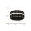 Chisel Stainless Steel Brushed and Polished Black IP CZ Ring SR572