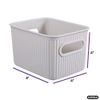 Superio 1.5 L Mini Ribbed Storage Bin- Plastic Storage Bin (White Smoke, 4 Pack)