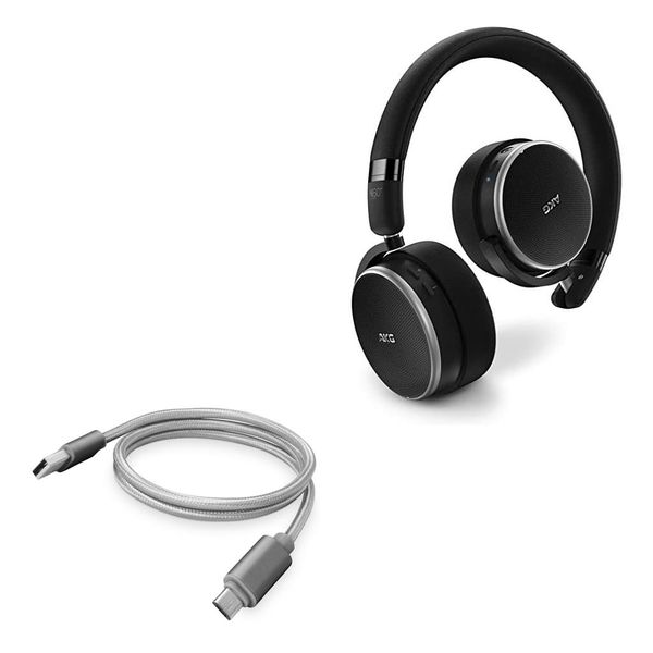 BoxWave Cable Compatible with AKG N60NC Wireless - Micro USB DuraCable, Braided Micro USB Charging Cable - Space Grey