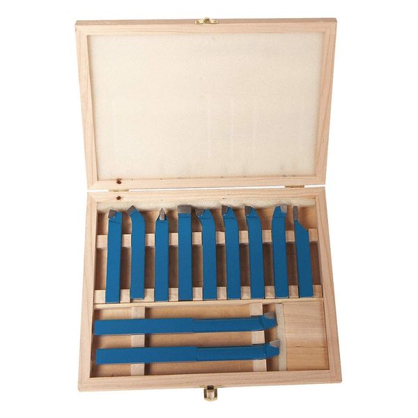 ADVANTAGE PLUS 16N206 Lathe Tool Bit Set,11pc,Carbide 16N206