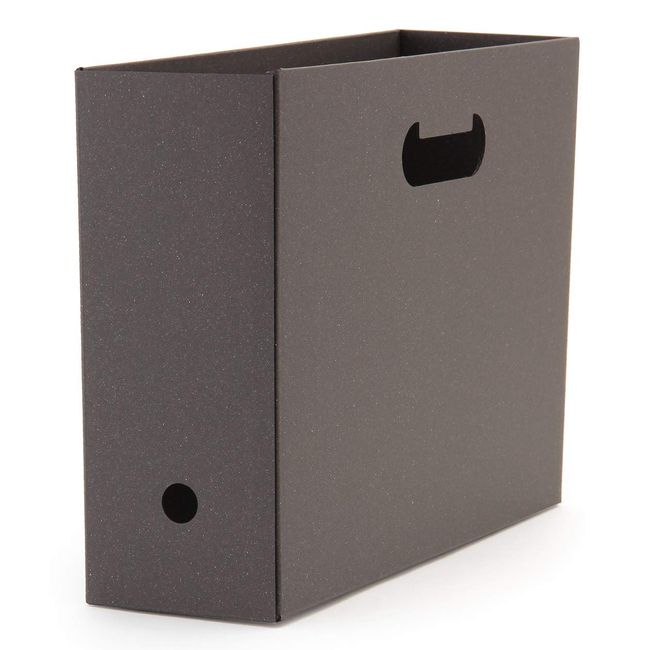 MUJI 38708643 One-Touch Assembled Cardboard File Box, Set of 5, For A4, Dark Gray