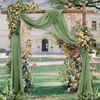 Wedding Arch Draping Fabric 4 Panels 20Ft length x 28" width Sage Green Arch ...