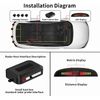 COCAR Car Reversing System 4 Distance Detection with Parking Sensor+LED Distance Display+Voice Warning-Black