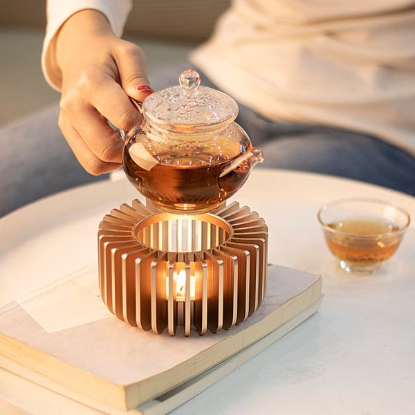 Tea Warmer Candle [Beautiful Leaking Light] Multifunctional Teapot Warmer, Diameter Approximately 4.7 inches (120 mm), Pot Warmer Candle, Suitable for Heating Most Teapots and Coffee Pots, Canned