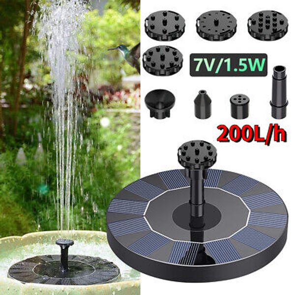 Outdoor Solar Powered Floating Bird Bath Water Fountain Pump Kit Garden Pond USA