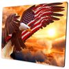 Customized Square Gaming Office Computer Mouse Pad, American Flag Eagle Anti Slip Rubber Desktop Mouse Pad