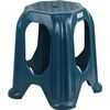 Sterling Ventures Large Plastic Sitting Stool Stackable Rattan Design 39 x 39 x 46.5cm (Teal)