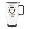 Crazy Penguin Lady Travel Mug Cup with Handle