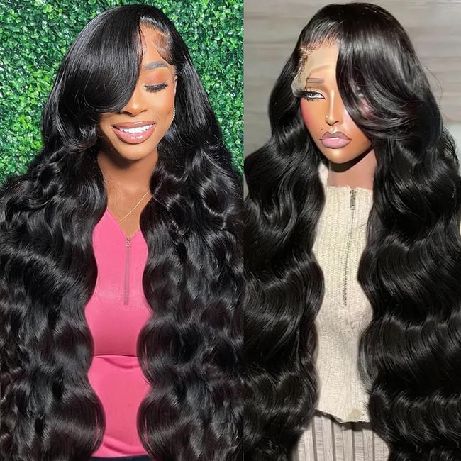 Soyhey 28 Inch Body Wave Lace Front Wigs Human Hair 180 Density 13x4 HD Transparent Lace Frontal Wigs Human Hair Pre Plucked With Baby Hair Glueless Wigs Human Hair for Women