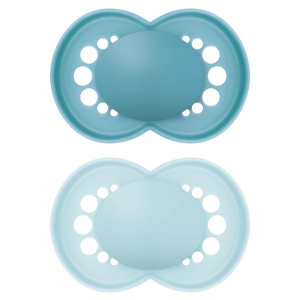 MAM Original Matte Baby Pacifier, Nipple Shape Helps Promote Healthy Oral Development, Sterilizer Case, 2 Pack, 6-16 Months, Boy,2 Count (Pack of 1)