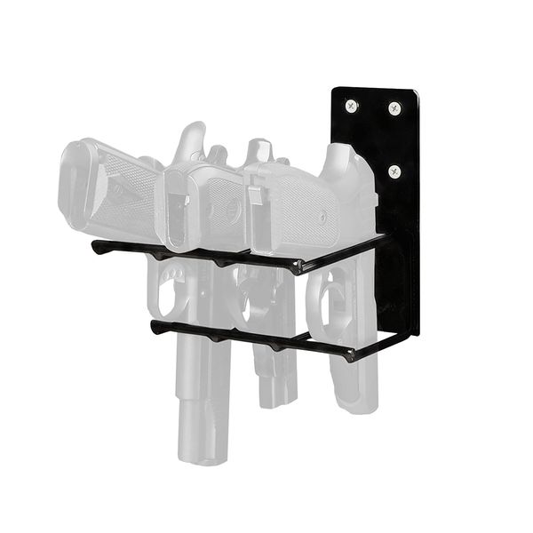 Rack'Em Gun Rack - Wall Mount Pistol Racks - Gun Safe Rack - Indoor Handgun Storage Hooks - Heavy duty Coated Steel -3 Firearm Holster