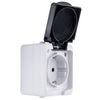 REV AquaMini, Mini Socket - Wet Room, 30% Less Volume, IP54 Double Pole, Surface-Mounted, Grey