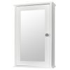 Medicine Storage Cabinet - White, Mirrored Door, Adjustable, MDF & Wall Mounted
