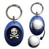BadgeBeast.co.uk Distressed Skull and Crossbones - Blue Golf Ball Marker Key Ring