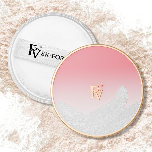 FV Puder Makeup Setting Powder, Fixier Puder mit Puff, Translucent Loses Powder zum Mattieren und Baking Powder, Ebenmäßigen Teint, Lang anhaltende Ölkontrolle