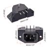 uxcell C14 Panel Mount Plug Adapter AC 250V 10A/15A 3 Pins IEC Inlet Module Plug Power Connector Socket Right Angle