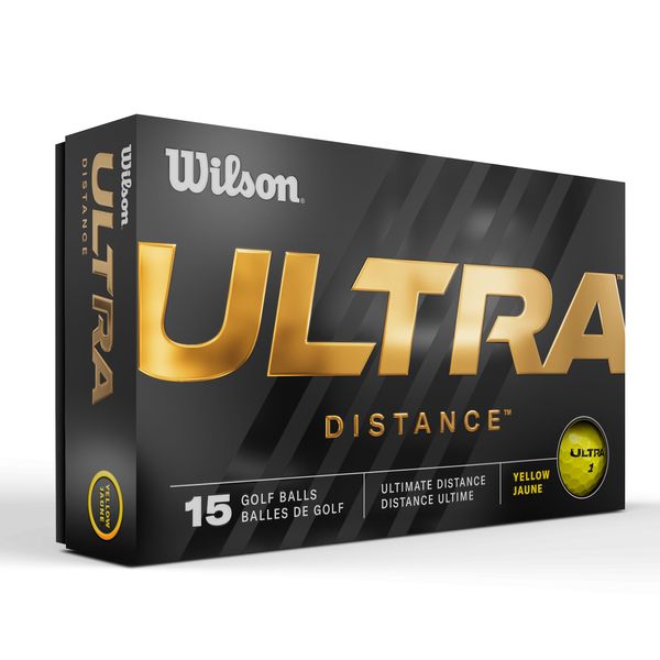 Wilson Staff Golfbälle, Ultra Distance, Zweiteiliger Golfball, 15 Bälle, Gelb