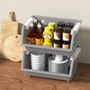 Cand Plastic Stackable Storage Bins - 4 Packs Grey Pantry Closet Organizer Bin