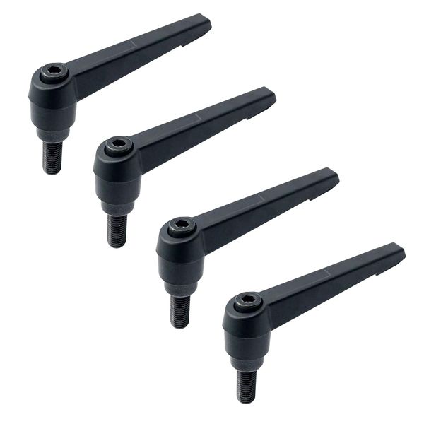 SHULLIN 4 Stück Klemmhebel Griff Verstellbarer Maschinengriffe M6 Klemmhebel Außengewinde Griff Maschinengriffe Verstellbarer Griff für Werkzeugmaschinen Schweißgeräte Druckgeräte (M6 x 12mm)