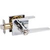 Delaney Hardware Tulina Push Button Entry Lever Square Polished Chrome