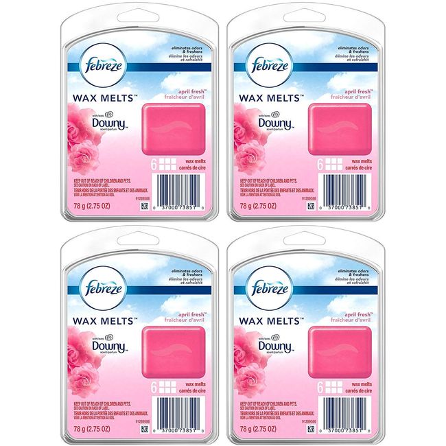 Febreze Odor-Fighting Wax Melts Air Freshener Refills with Downy Scent,  April Fresh, 6 count