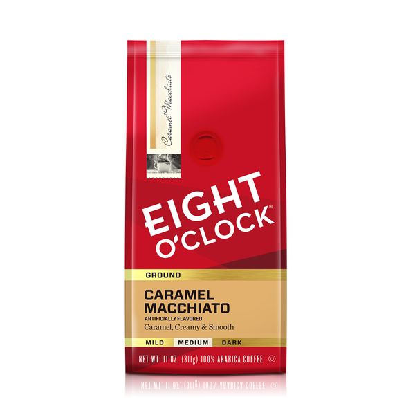 Eight O'Clock Coffee Caramel Macchiato, Medium Roast, Ground Coffee, 11 Ounce (Pack of 1), 100% Arabica, Kosher Certified