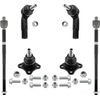 ALL (4) Tie Rod Ends + Both (2) Lower Ball Joints Kit For VW Golf Beetle Jetta