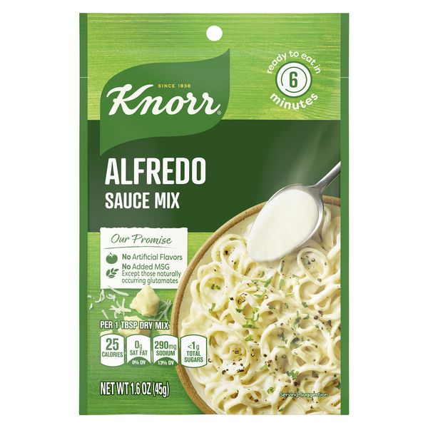 Knorr Sauce Mix Creamy Pasta Sauce For Simple Meals and Sides Alfredo Sauce No Artificial Flavors, No Added MSG 1.6 oz