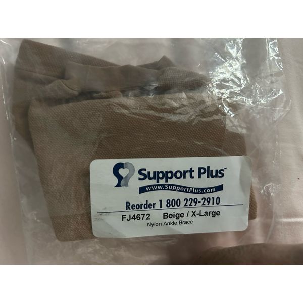 Support Plus FJ4672 Beige Nylon Ankle Brace X-Large