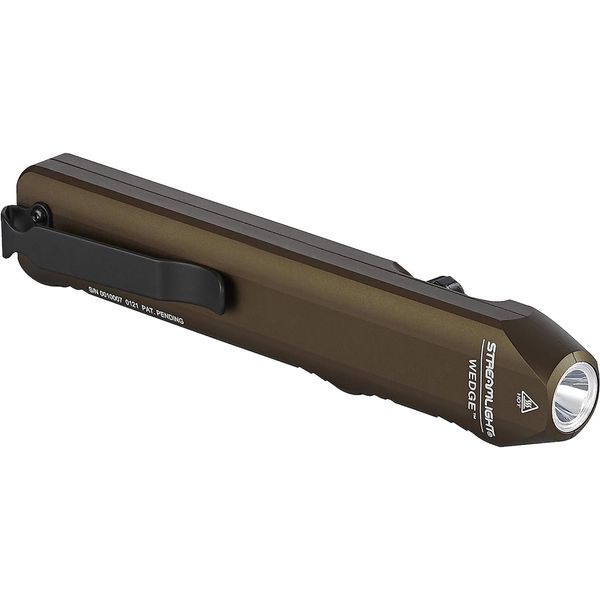 Streamlight 88811 Wedge 300-Lumen Slim Everyday Carry Flashlight, Includes USB-C Cord, Lanyard, Coyote