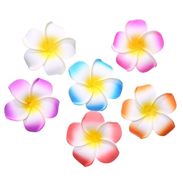 10 Pcs Hawaiian Plumeria Flower Hair Clips Beach Foam Flower Hair Clip Bohemia Hair Barrette Hairpins Hawaii Headpieces for Wedding Party 7cm