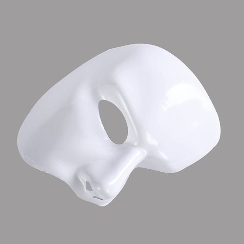 CENFPOLA Mens Mask Masquerade Mask Phantom of The Opera Half Face Mask Vintage Design (White)