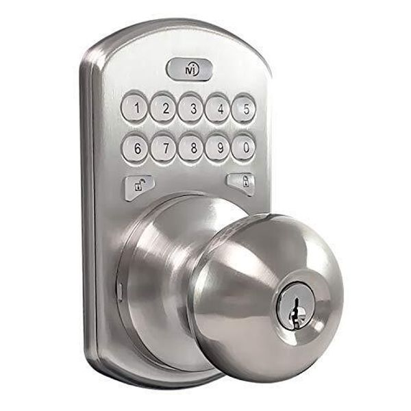 Fingerprint Door Knob, Keyless Entry Door Lock with Keypad Handle, App Black