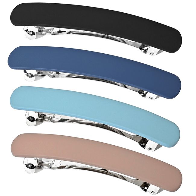 FSMILING Medium Hair Barrettes For Women,4pcs Matte Hair Barrette,Automatic Hair Clips Barrettes for Women Thick Fine hair