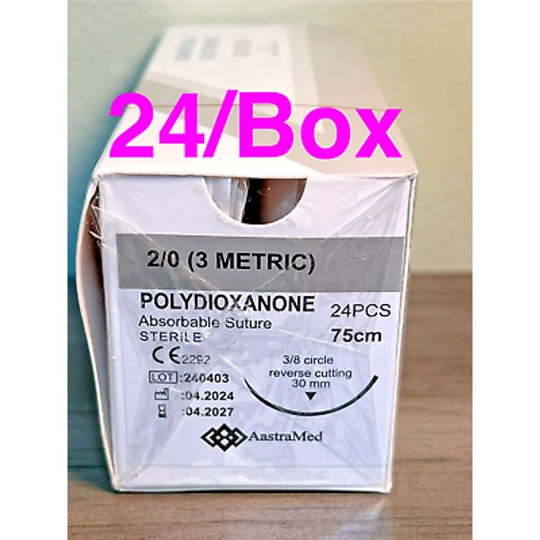 2-0 PDO PDS 24/Box Veterinary Dental Medical Suture Polydioxanone Monofilament