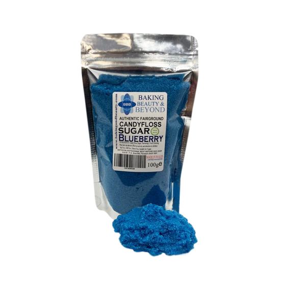 Professional Flossing Sugar for Cotton Candy Machine - Cotton Candy Sugar Flavours - Cotton Candy Floss Sugar in 51 Flavours - Floss Sugar for Cotton Candy Maker - Bulk Floss Sugar 100g - Blueberry