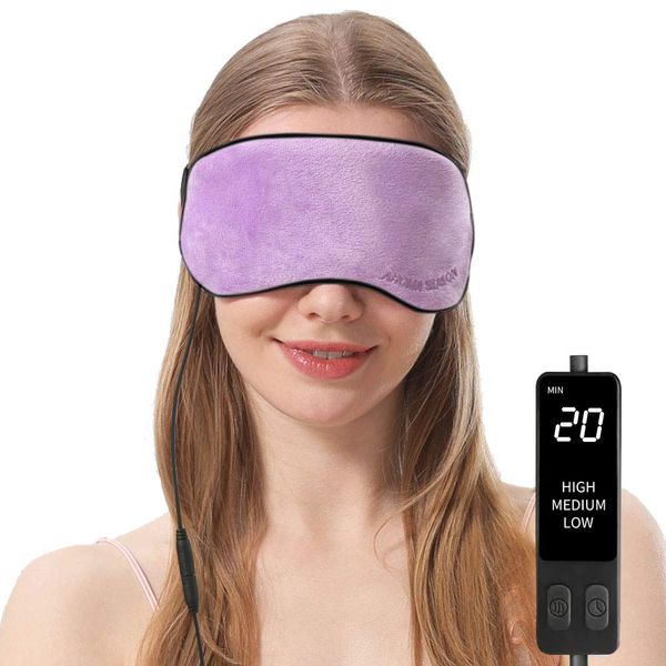 Aroma Season Heated Eye Mask for Blepharitis Warm Eye Compress for Dry Eyes (Purple)