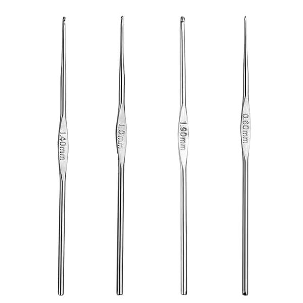 Crochet Hooks, 4 Pcs Stainless Steel Knitting Needles, Crochet Hooks Set for Beginners or Professionals