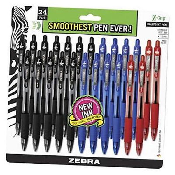 Z-Grip Retractable Ballpoint Pen, Medium Point, 1.0mm, 24 Count (Pack of 1)