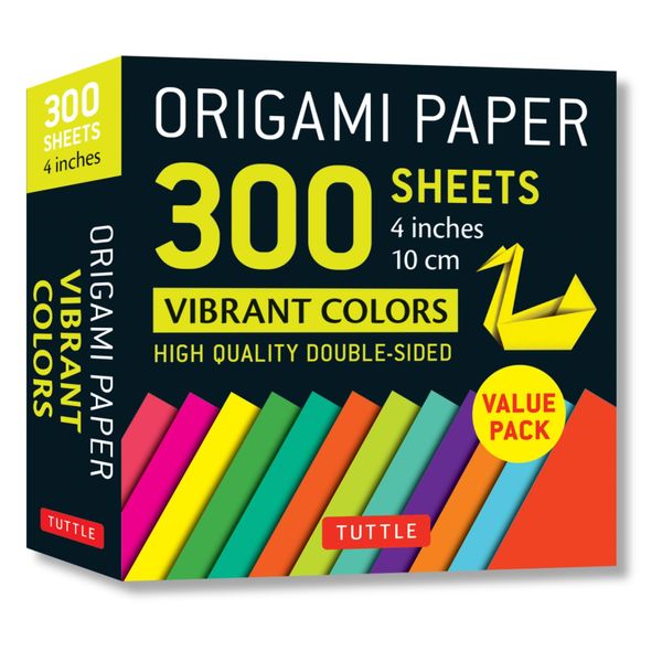 Origami Paper 300 sheets Vibrant Colors 4" (10 cm): Tuttle Origami Paper: Double-Sided Origami Sheets Printed with 12 Different Designs