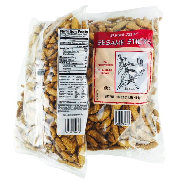 Trader Joe's Sesame Sticks,16 oz (Pack of 2)