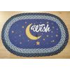 Wish Oval Hand Printed Braided Patch Floor Earth Rug 20"X30"