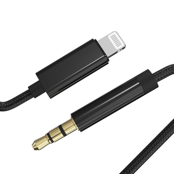 TOMPOL iPhone AUX Conversion Cable, Audio Cable, Lightning to 3.5 mm, High Resolution Sound Quality, Aluminum Alloy Exterior, Durable, Car Audio Cable, HIFI Sound Quality, Connects to Headphones,