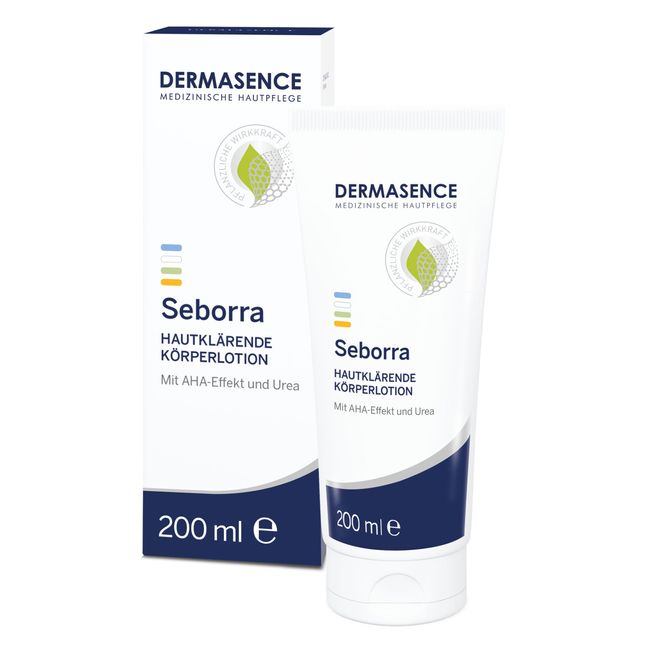 DERMASENCE Seborra Hautklärende Körperlotion, 200 ml - Hautbildverfeinernde Körperpflege bei zu Unreinheiten oder Akne neigender Haut - auch bei Reibeisenhaut (Keratosis pilaris) - AHA - mit Urea