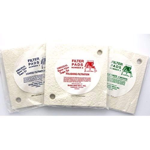 Buon Vino Super Jet Wine Pourer Filter Pad (Multi 3 Pack) - Sterile Wine Multi Filteration System - Portable Brewing Machine Equipment Kit Multi Pack 1, 2, 3 - Coarse Filtering - Sediment Remover