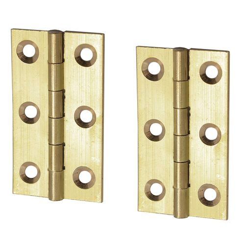 Merriway BH03472 (2 Pcs) 63mm (2.1/2 inch) Solid Brass Butt Hinge - Pack of 2 Pieces