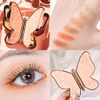 GECOMO Eyeshadow Palette, Eyeshadow Mini Multi Palette, Eye Palette, 6 Colors, Daily Butterfly Eye Palette, Commute, High Color, Long Lasting, Unique Powder Cosmetic Tray (02#Rose Red)