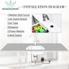 SINKINGDOM Garbage Disposal Air Switch Kit Sink Top with Long Button,Matte Black(Brass cover)