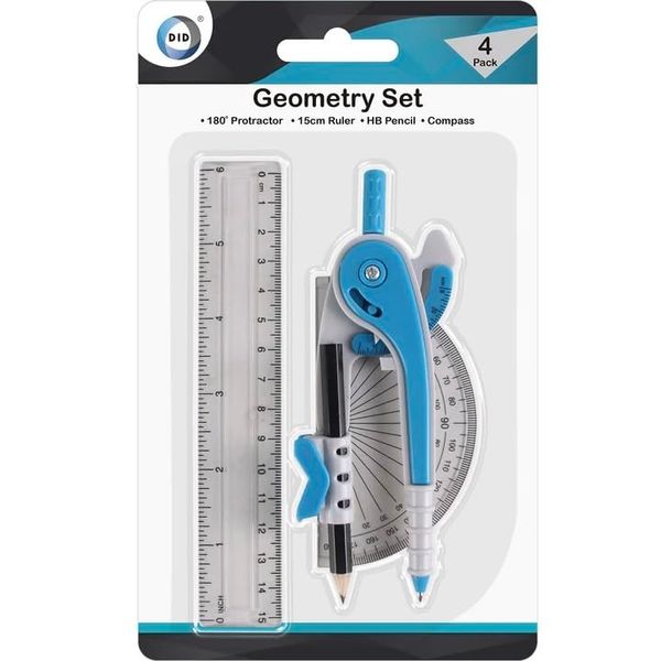 4 PIECE GEOMETRY SET SCHOOL COLLEGE UNIVERSITY